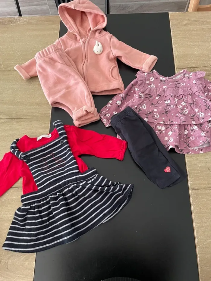 Lot de 3 ensembles bébé fille 3 mois