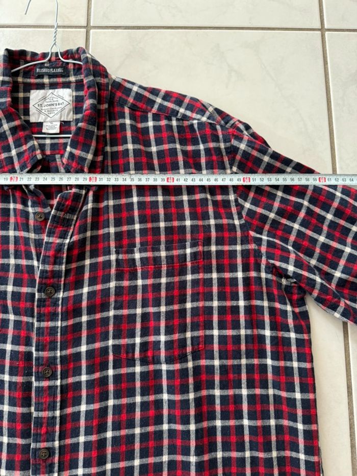 Chemise / surchemise Saint John’s bay coton / flanelle taille XL couleur rouge & marine - photo numéro 7