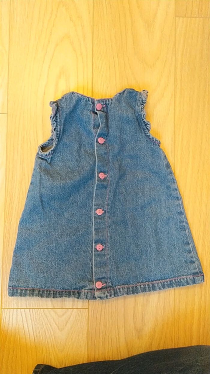 Robe jean fleurs papillon 9 mois - photo numéro 7