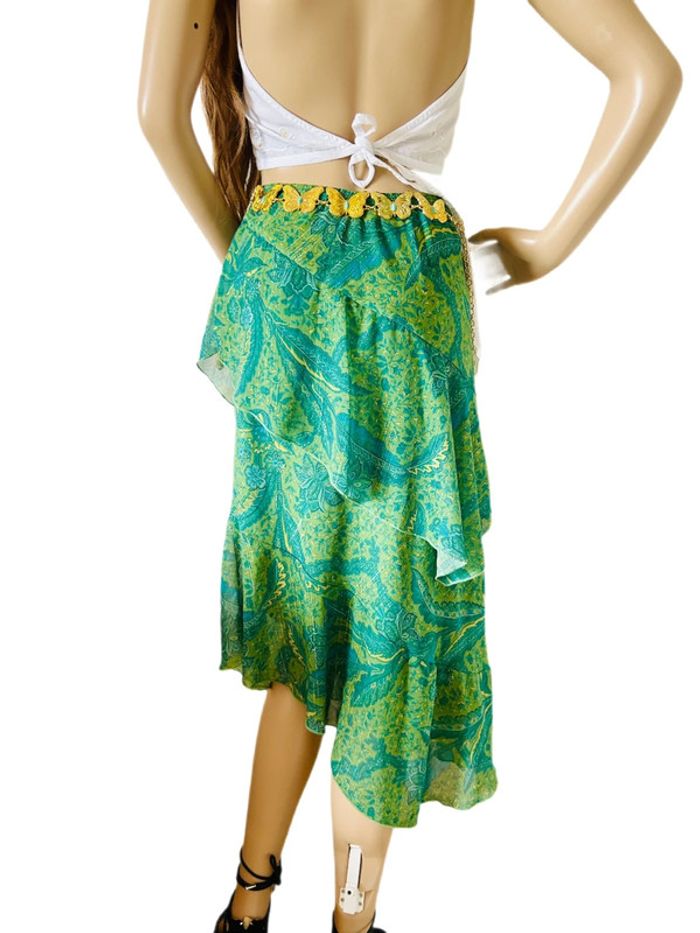 🦋🌿Jupe Vintage bohème à volants Y2K 00s Fairycore whimsical asymmetrical ruffled skirt🌿🦋 - photo numéro 14