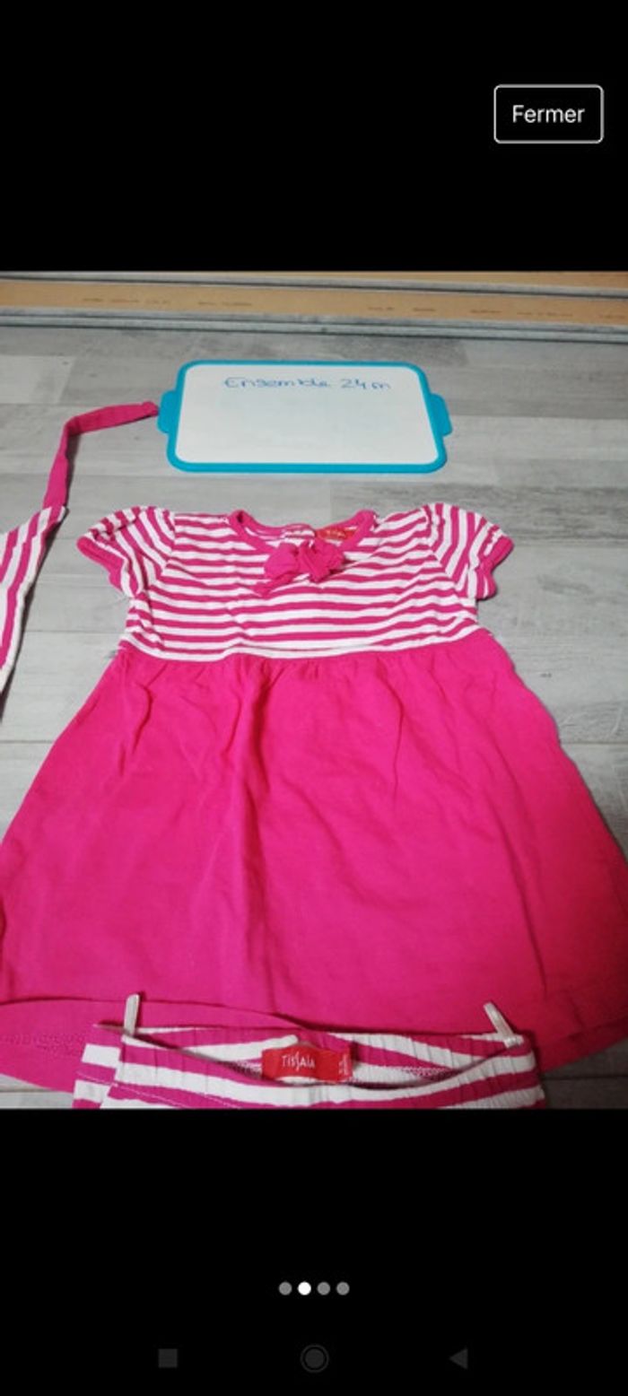 Ensemble 24 mois robe + legging + bandeau - photo numéro 2