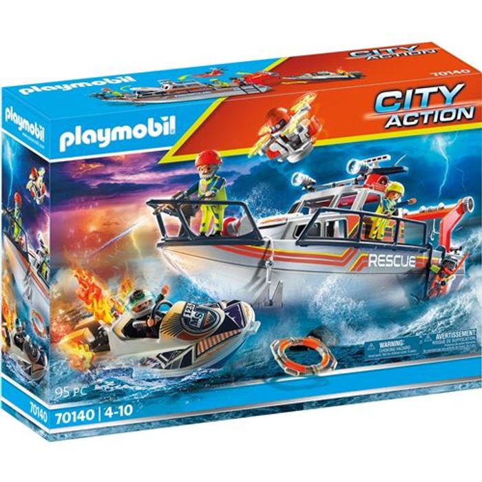 PLAYMOBIL 70140 City Action Bateau général des sauveteurs en mer
