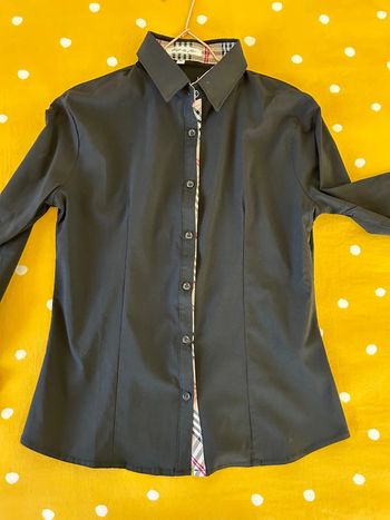 Chemise cintrée noir avec carreaux marron - Forget me not