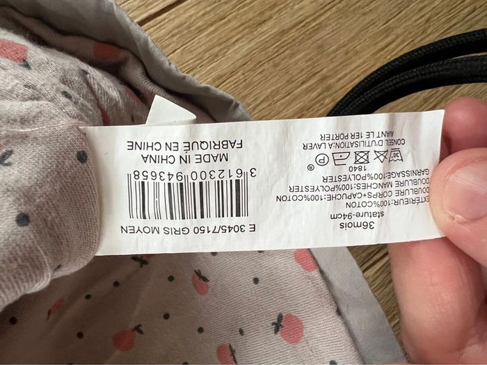 Manteau à capuche bout chou 36 mois gris fille très bon état - photo numéro 4