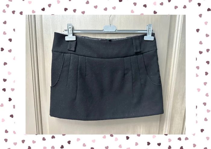 Mini jupe en laine benetton 46 noir - photo numéro 3
