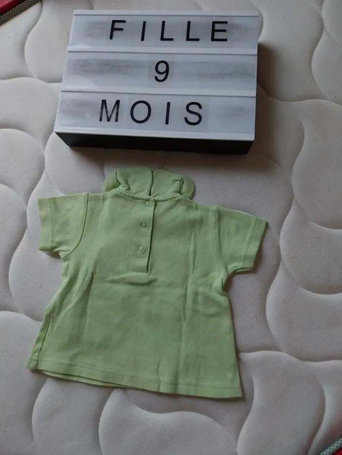 Tee-shirt manche courte fille 9 mois - photo numéro 2