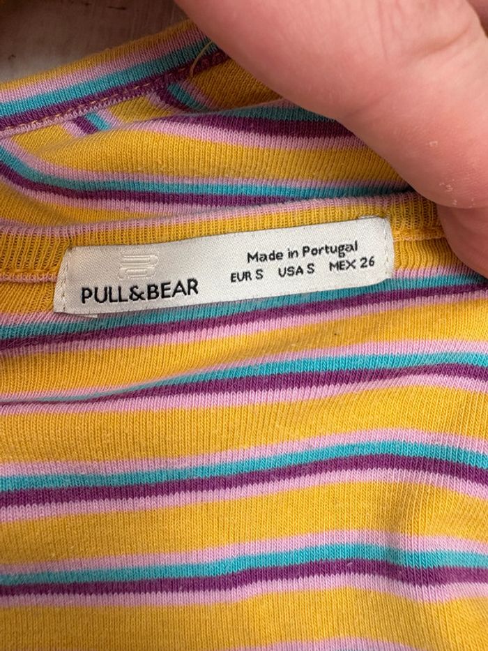 Crop top Pull & Bear | Jaune et violet | Taille 36 - photo numéro 3