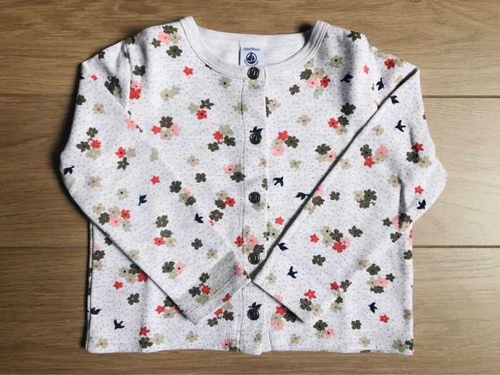 Robe bi-matière en molleton et coton fleuri avec cardigan Petit bateau T-4 ans - photo numéro 6