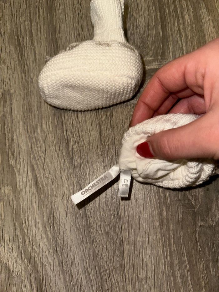 Chaussons bébé écru T0 prema/1mois - photo numéro 6