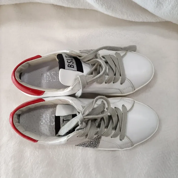 Basket Sneakers Basalt -Taille 36 - Blanches et Rouges Paillettes LE - photo numéro 7