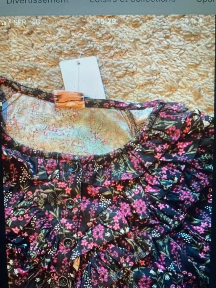 Blouse à volants fleurie - photo numéro 2