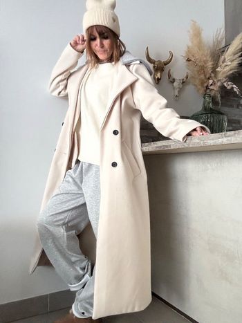 Long manteau à capuche