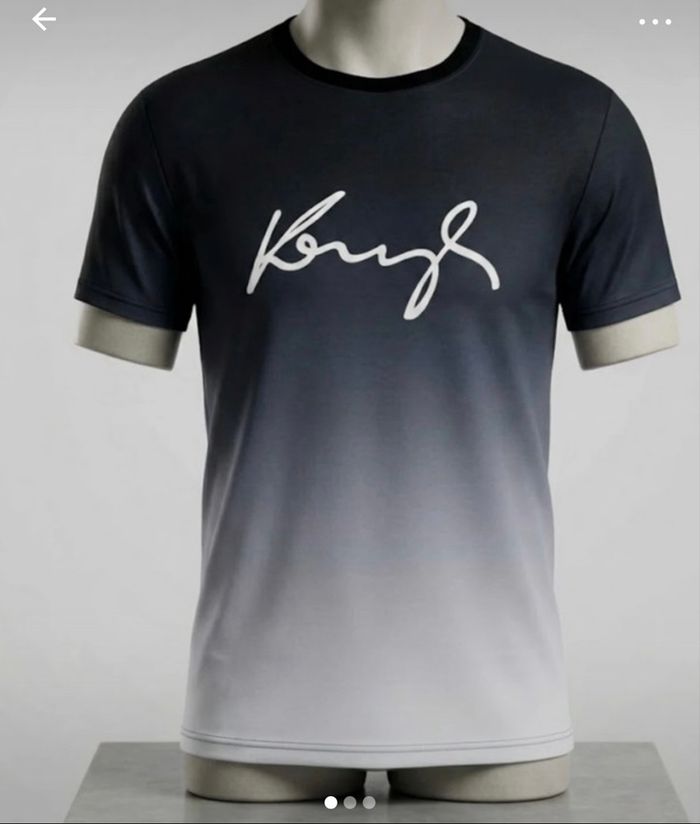 T shirt imprimé dégradé noir et gris