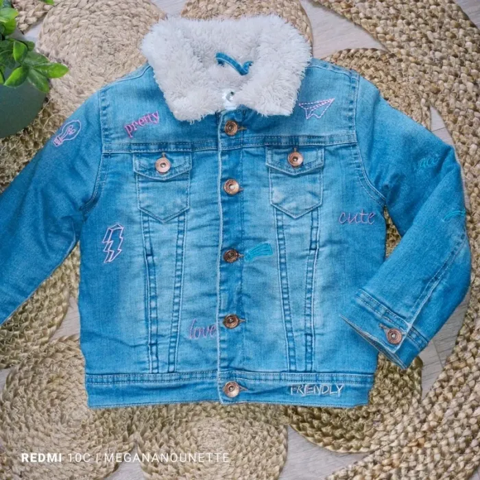 🧥Blouson aviateur en jean doublé polaire – 4 ans / 104 cm – Collection 2025 - photo numéro 6