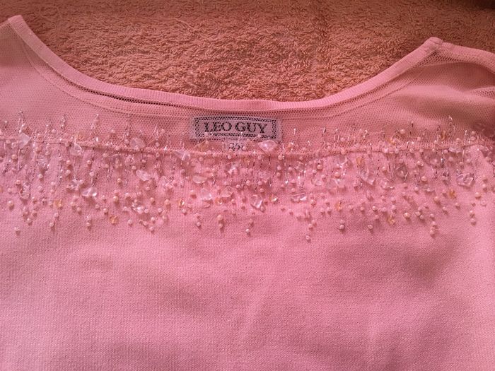 Haut perles rose pâle - photo numéro 2
