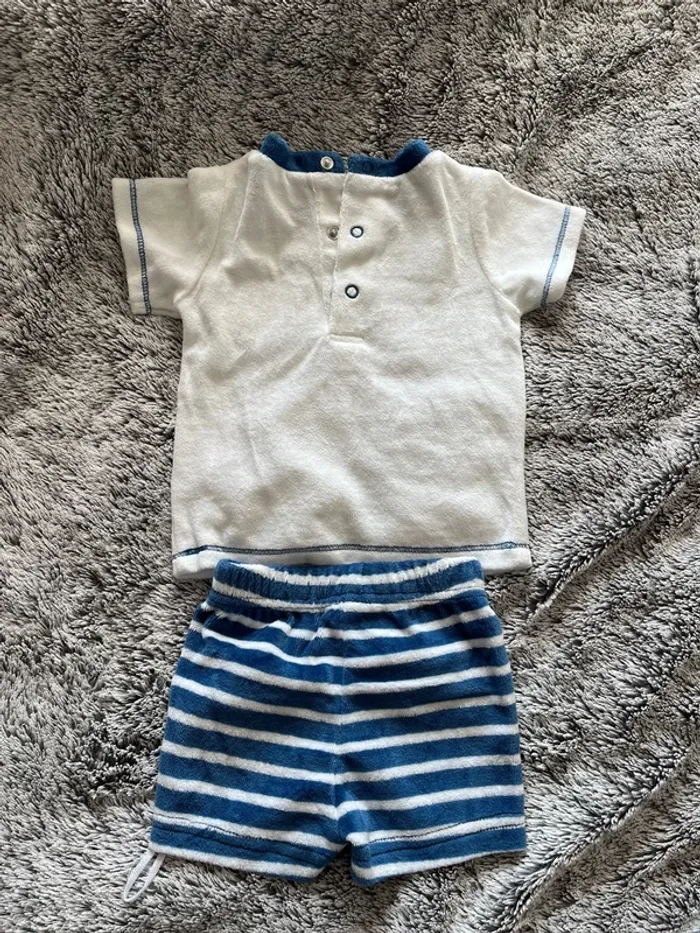 Ensemble velours bebe 3 mois short et tee shirt - photo numéro 3