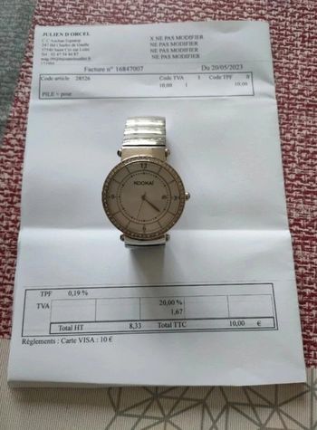 montre Kokaï avec facture de la pile