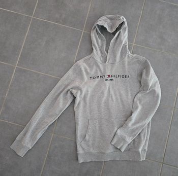 Sweat gris à capuche tommy hilfiger