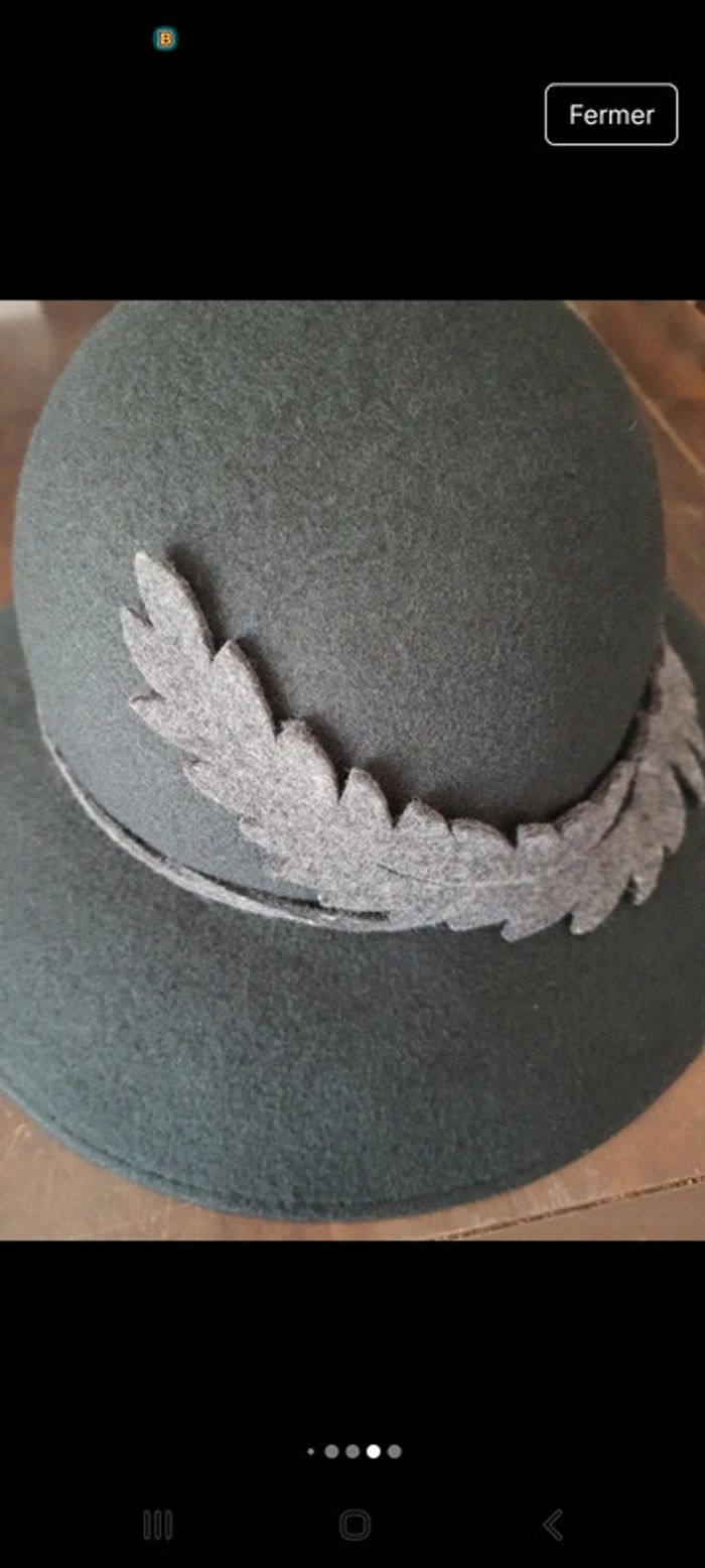 Chapeau femme noir en 100% laine 56cm - photo numéro 19