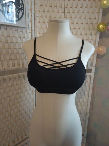 🖤jolie  brassière noire Etam  Détails croisés femme TL / 40