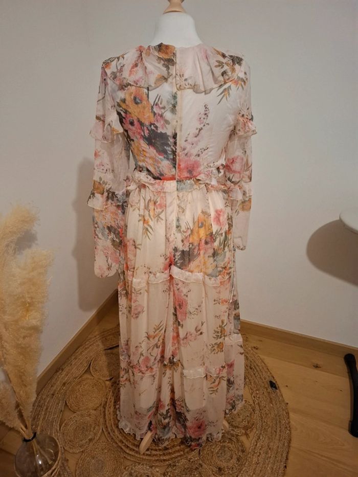 Robe longue rose pâle Fleurie volantée Golden Days taille S 36 - photo numéro 13