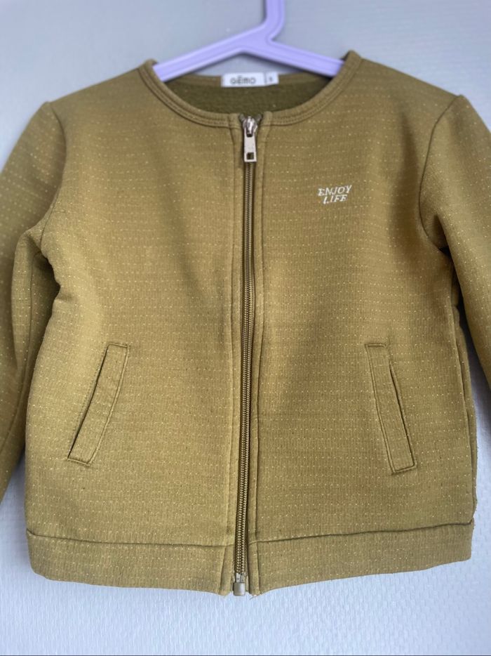 Gilet zipper kaki fille 5 ans Gemo - photo numéro 3