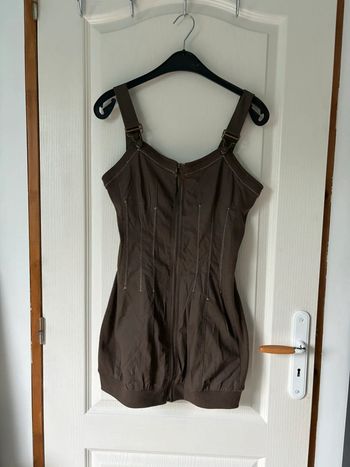Robe salopette vintage marron