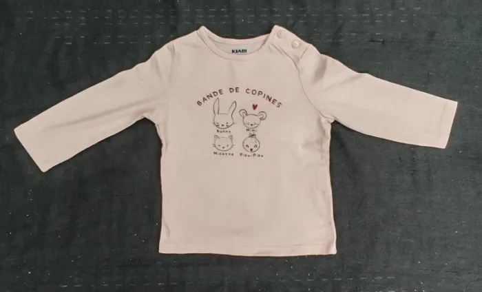 T-shirt rose KIABI 6 mois fille bande de copines