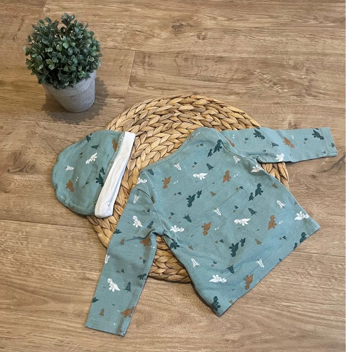 T shirt manches longues + bonnet - photo numéro 2