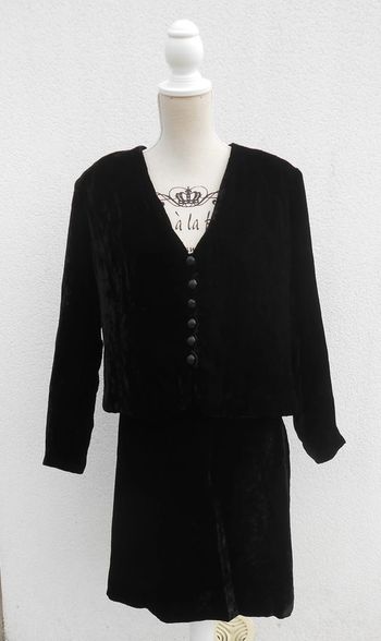 Ensemble jupe et veste vintage en velours