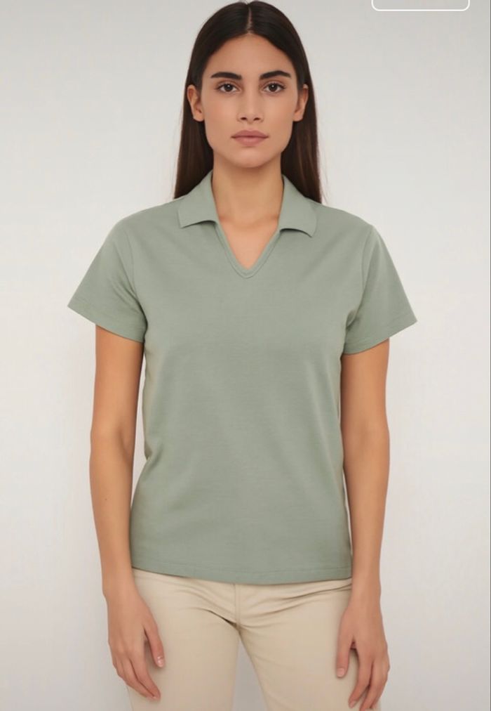 Polo femme vert taille 2 basic one