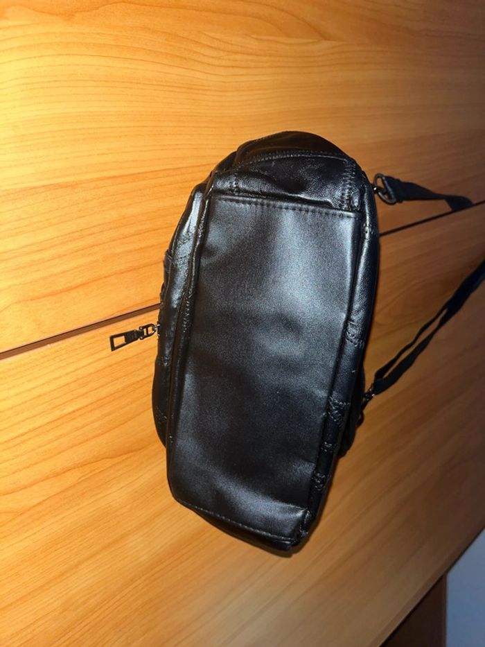 Sac en cuir noir uni (petit) - photo numéro 6
