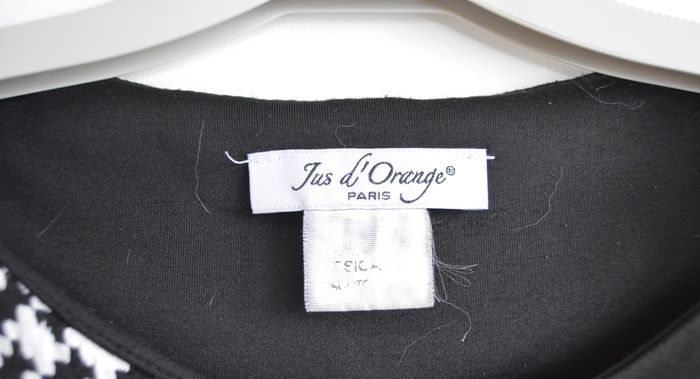 Robe ajustée noire & blanche motif pied-de-poule – Jus d’Orange Paris – Taille S - photo numéro 2