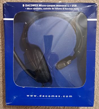 🎮 Micro casque monoral 5.1 USB Dacomax - neuf