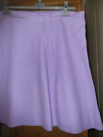 jupe mauve mélange de lin , fraiche été t 42