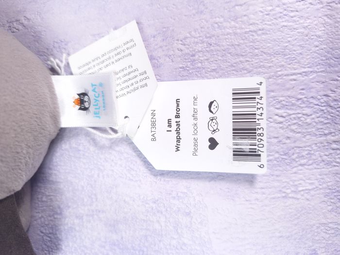 peluche Jellycat retired Wrapabat Brown BAT3BEN Halloween collection - photo numéro 6