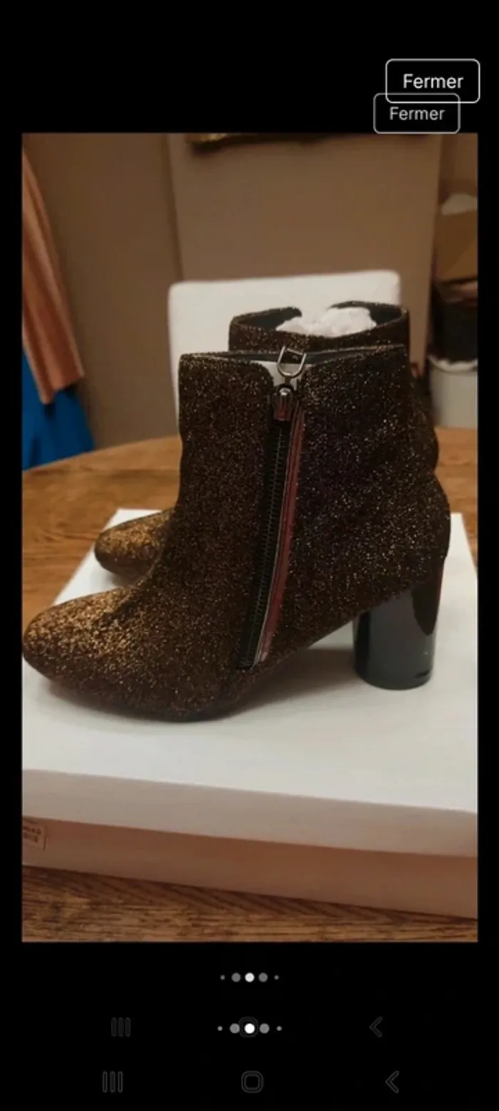 Jolie Bottine I Love Shoes t40 lurex doré neuve - photo numéro 10