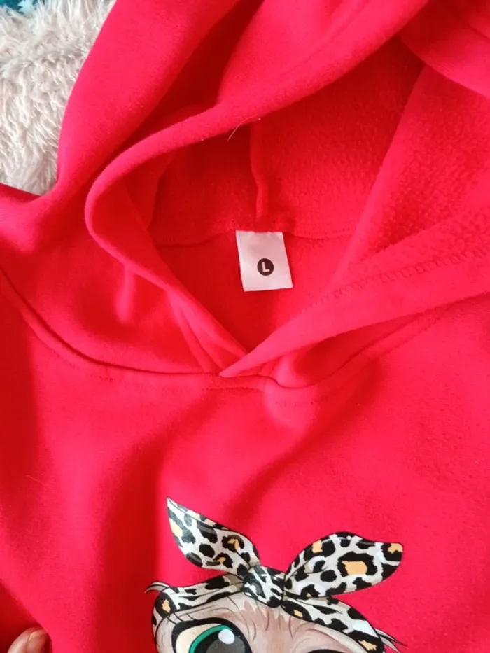 Pull capuche rouge femme - photo numéro 3