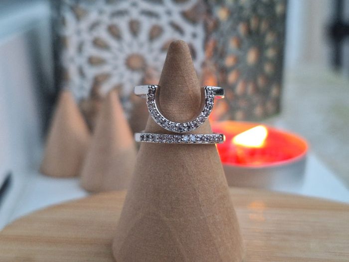 Bague Ongle avec strass en acier inoxydable Argentée ajustable