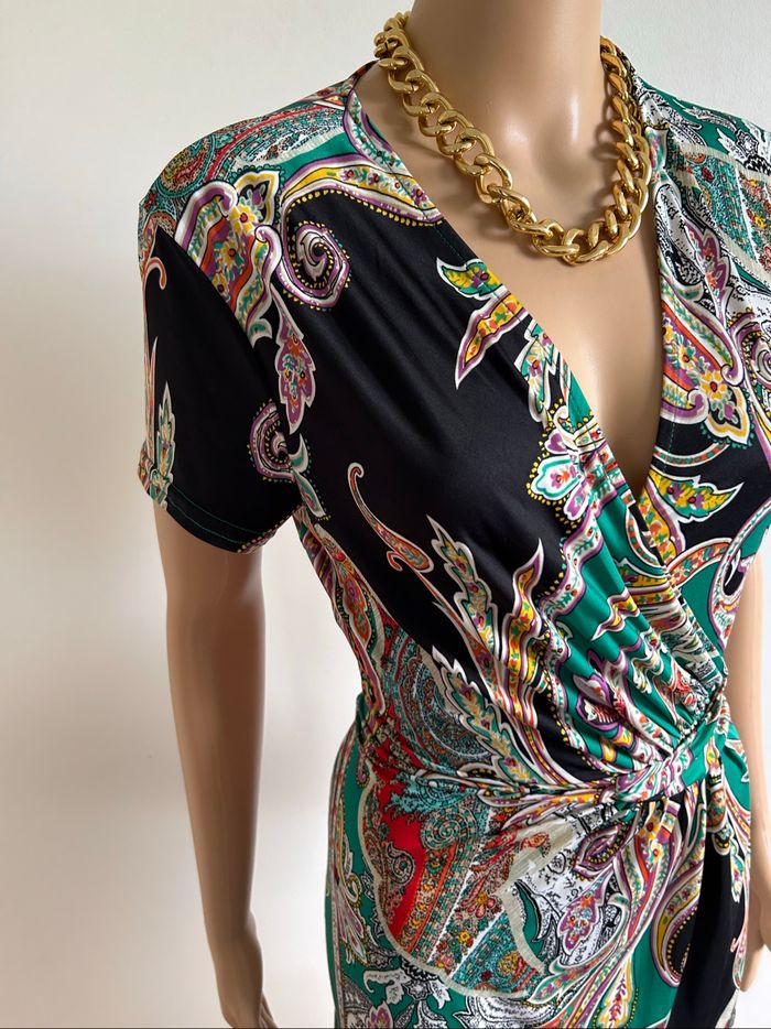 Robe imprimée à manches courtes Morgan taille 42 comme neuve - photo numéro 5