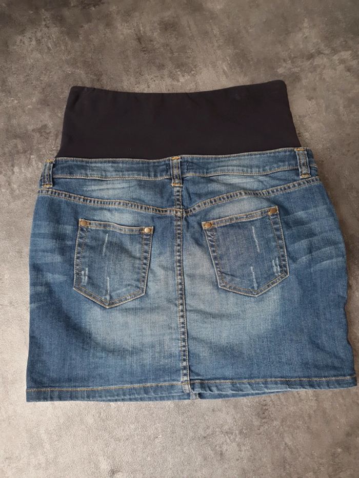 Lot 2 jupes de grossesse en jeans taille 40 très bon état - photo numéro 5