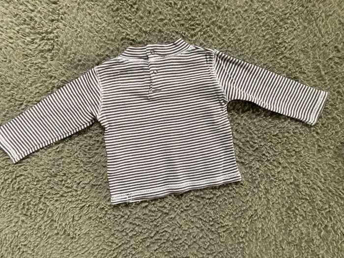 Teeshirt ML bleu et marron 9 mois - photo numéro 2