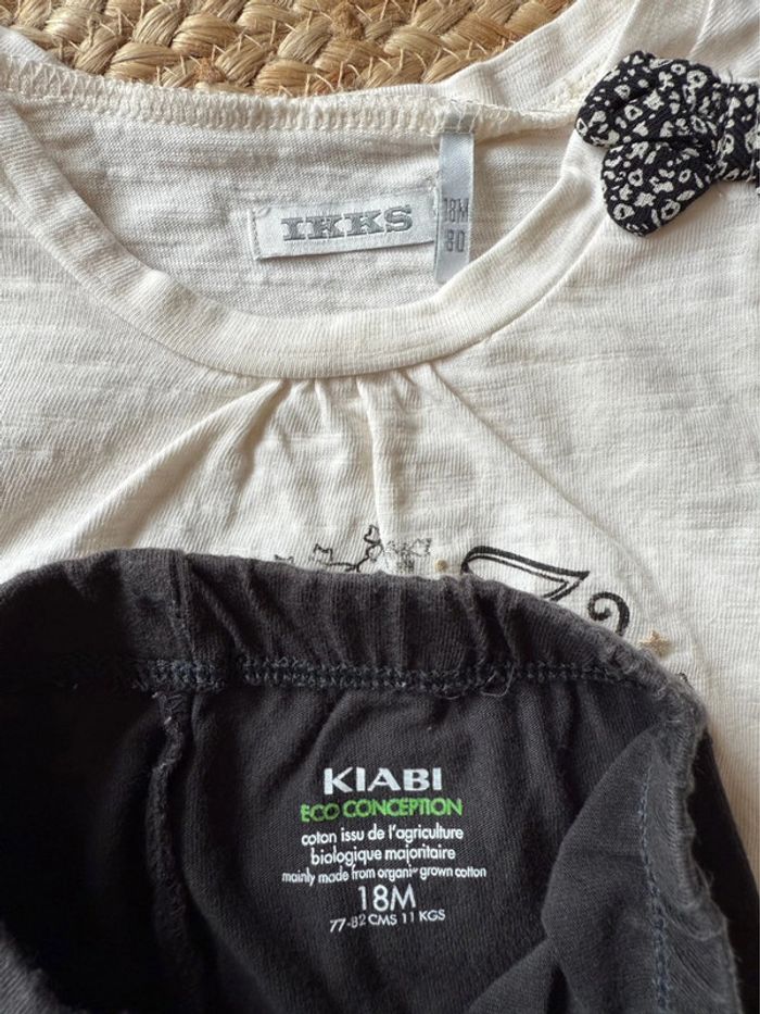 Tee shirt IKKS et legging - taille 18 mois - fille - photo numéro 2