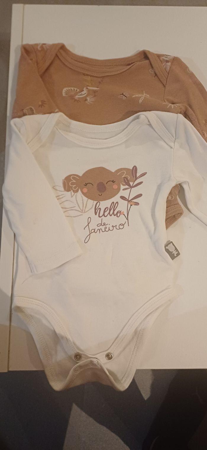 Lot de 2 bodoes fille petit béguin 3mois