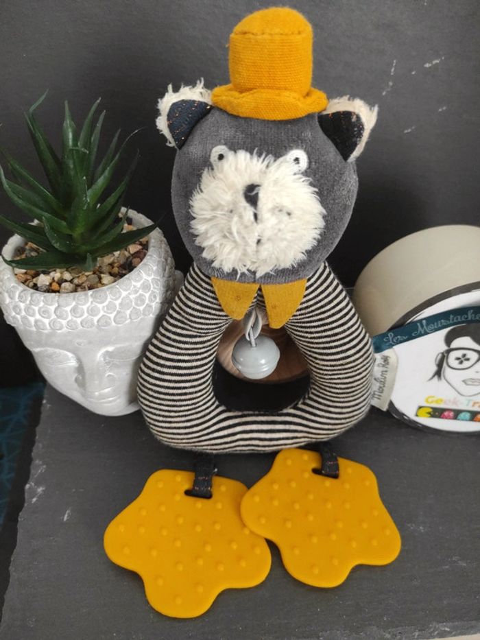 Hochet Chat Moulin Roty Les Moustaches Grelot doudou #geektradedoudou - photo numéro 2