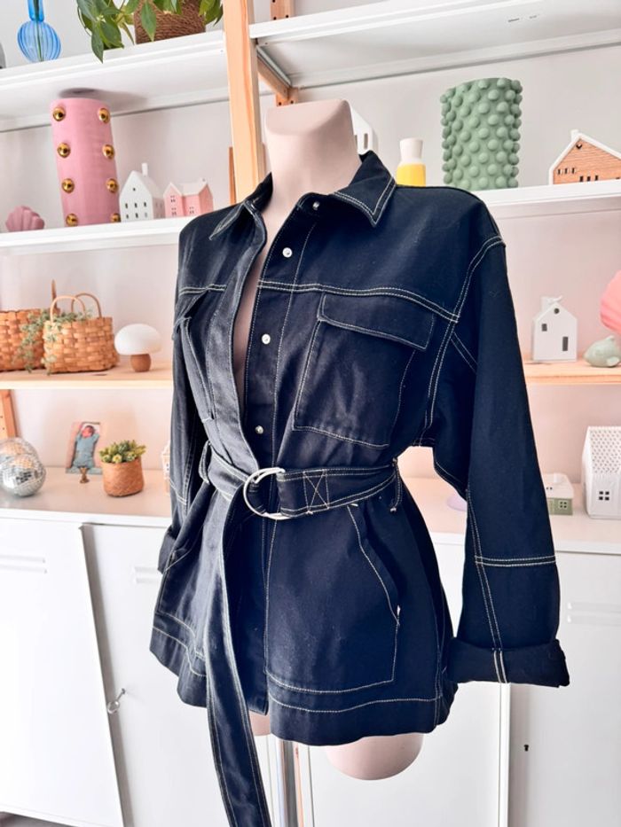 Veste en jeans noire - photo numéro 4