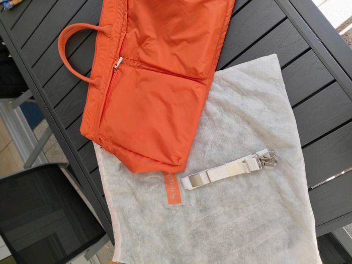 sac de voyage weekend orange soft grey nylon - photo numéro 3