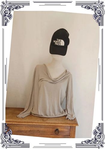 Joli pull fin beige doré Phildar taille L