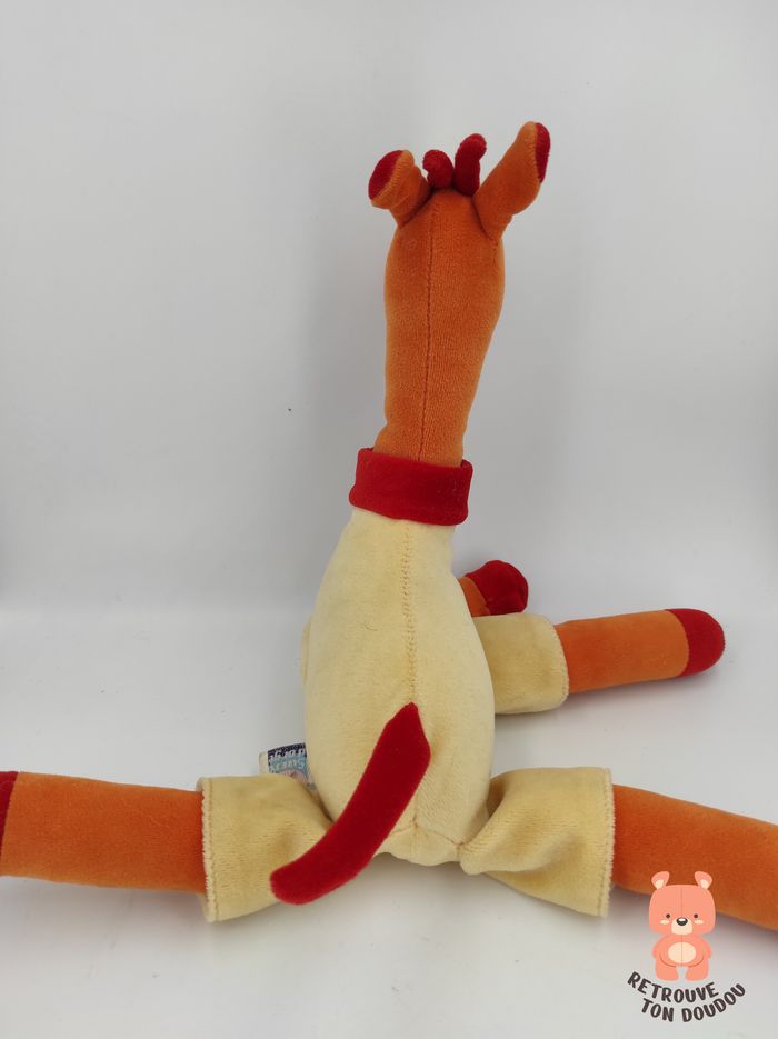 Doudou Girafe Orange Jaune Sucre d'Orge - photo numéro 2