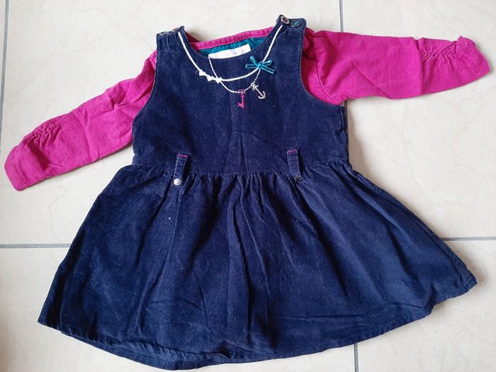 Ensemble robe velours + tee shirt manches longues 6 mois